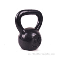 Kettlebell de hierro fundido negro con recubrimiento de Hammerton